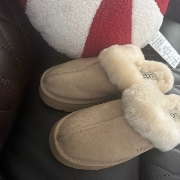 UGG Tan Fur-Lined Slippers - Picture 3 of 5